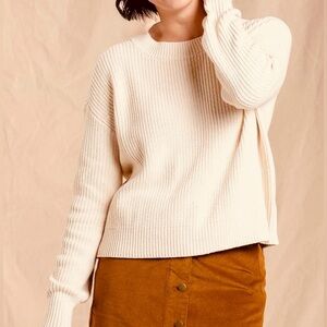 Toad&Co Bianca II Crew Neck Sweater — Cream Sz M